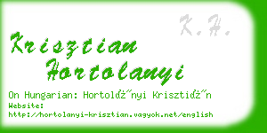 krisztian hortolanyi business card